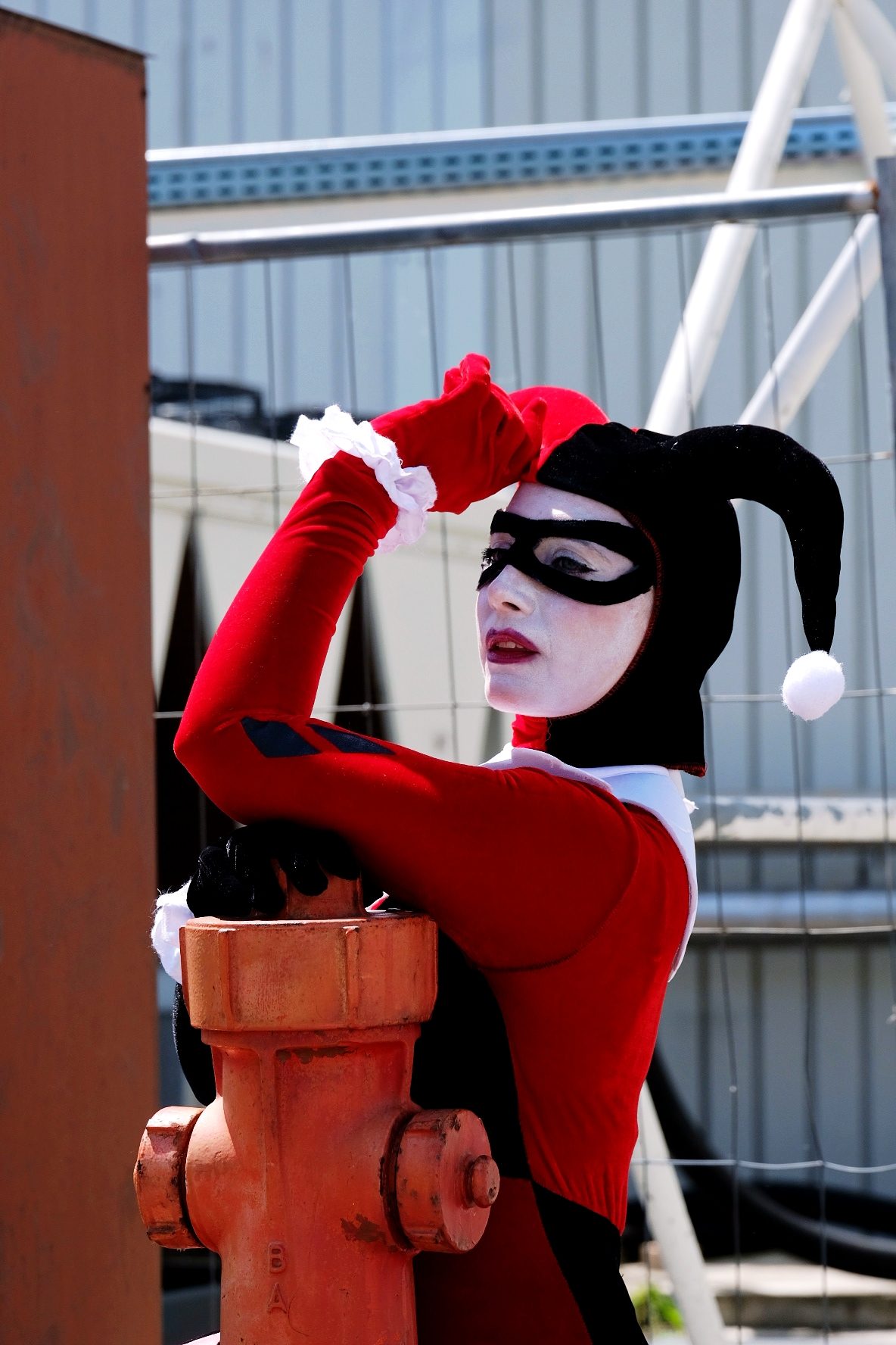Cosplay di Harley Quinn in esterna